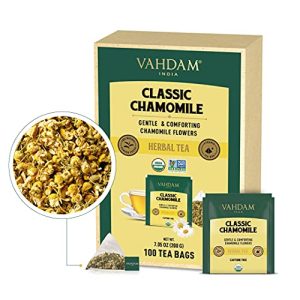 Kamillentee VAHDAM, Bio-Kamillen-Kräutertee, 100 Teebeutel