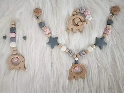 Kinderwagenkette Holz mallilu *Ella 3er Set* Maxi Cosi