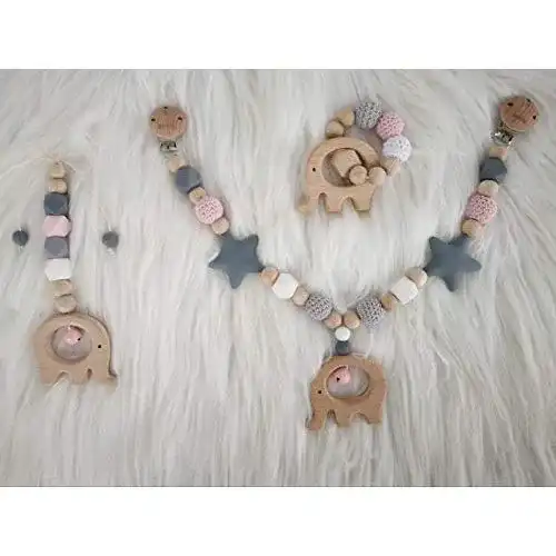 Kinderwagenkette Holz mallilu *Ella 3er Set* Maxi Cosi