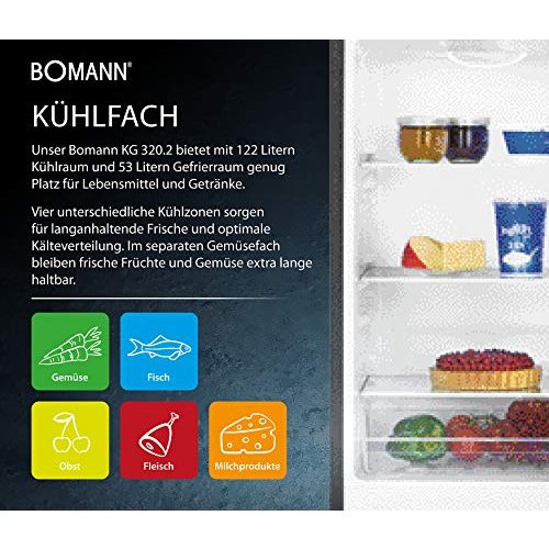 Kühlschrank Bomann KG 320.2, 122 L Kühlen, 53 L Gefrieren