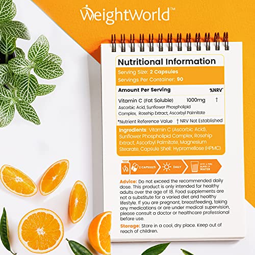 Liposomales Vitamin C WeightWorld, 180 vegane Kapseln