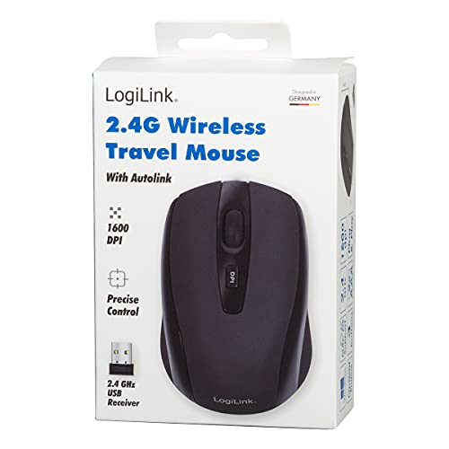 Mini-Maus LogiLink ID0031 Wireless optische Mini Maus schwarz