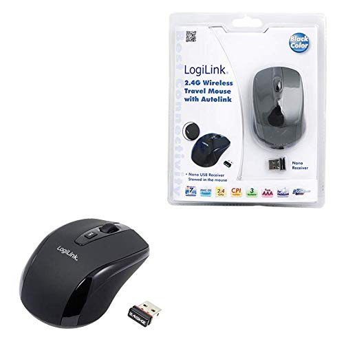 Mini-Maus LogiLink ID0031 Wireless optische Mini Maus schwarz