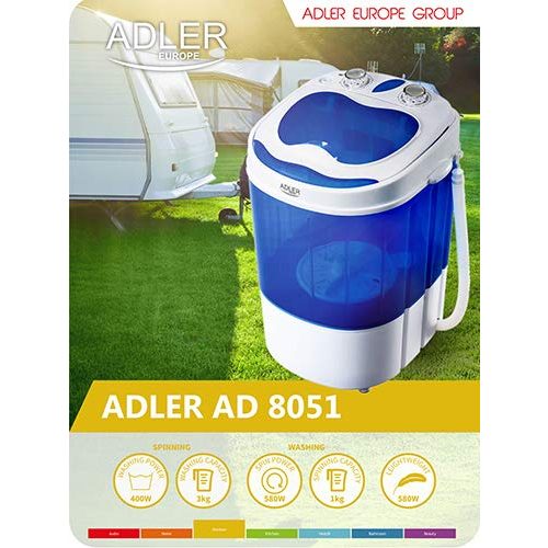 Mini-Waschmaschine ADLER AD 8051 Reisewaschmaschine 400 W