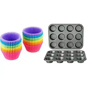 Muffinform Amazon Basics, Backblech für Muffins, 2er-Pack
