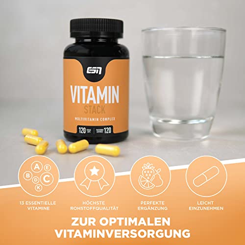 Multivitamin-Tabletten ESN Vitamin Stack, 120 Kapseln