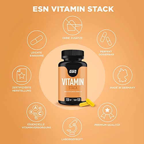 Multivitamin-Tabletten ESN Vitamin Stack, 120 Kapseln