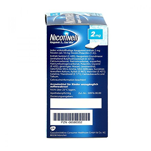 Nikotinkaugummi Nicotinell Cool Mint 2 mg, 96 St
