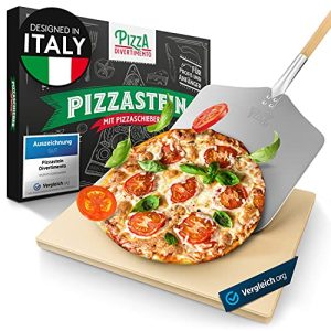 Pizzastein Pizza Divertimento, mit Pizzaschieber, aus Cordierit
