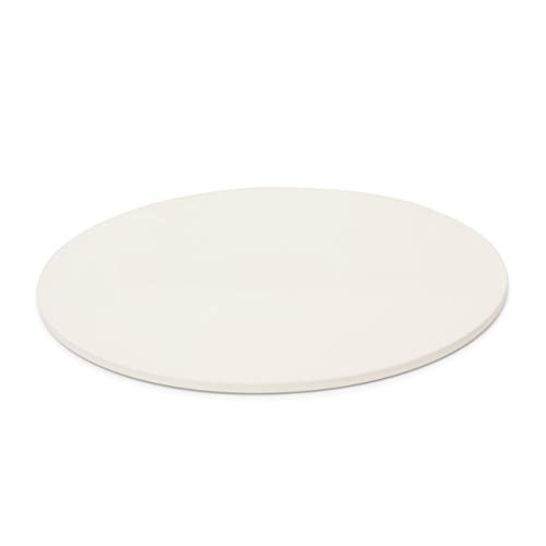 Pizzastein Relaxdays rund, Steinplatte, Cordierit, 33 cm Ø, beige
