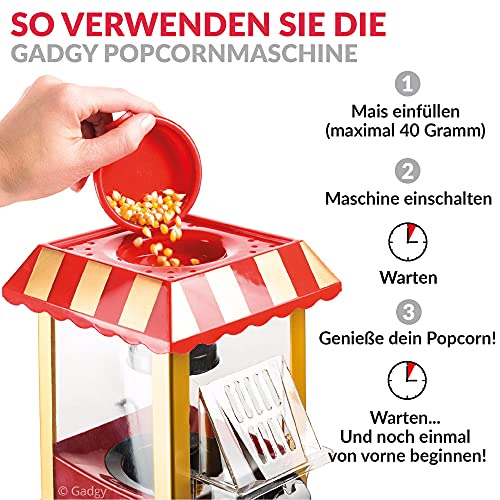 Popcornmaschine Gadgy Popcorn Maschine, Retro, Heissluft