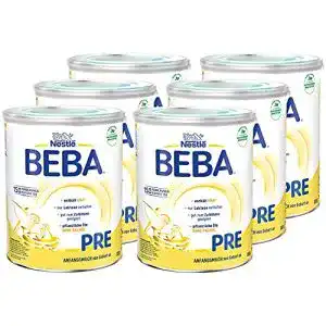 Pre-Nahrung BEBA Nestlé Pre Anfangsmilch, 6 x 800g