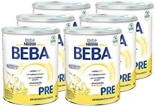 Pre-Nahrung BEBA Nestlé Pre Anfangsmilch, 6 x 800g