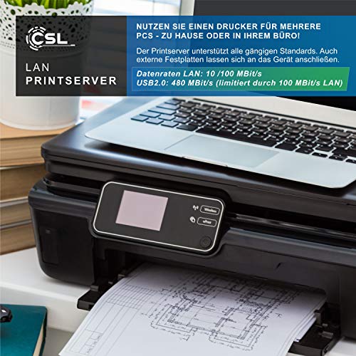 Printserver CSL-Computer CSL, LAN Druckerserver, USB2.0