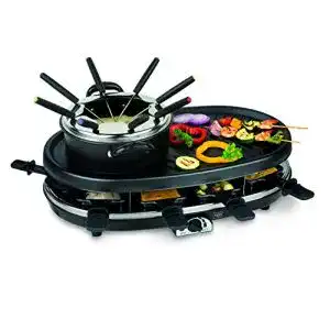 Raclette-Fondue-Set Trebs elektrisches 4 in 1 Multifunktionsgerät