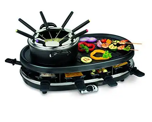 Raclette-Fondue-Set Trebs elektrisches 4 in 1 Multifunktionsgerät