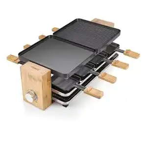 Raclette Princess Grill in Bambusausführung, für bis zu 8 Personen