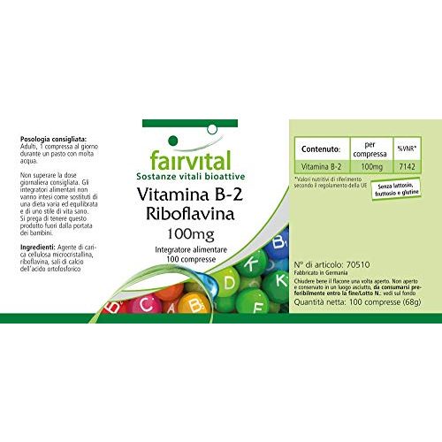 Riboflavin fairvital Vitamin B2 100mg, 100 Tabletten