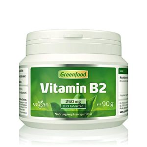 Riboflavin Greenfood Vitamin B2, 250 mg, hochdosiert, 180 Tabl.