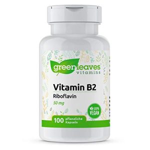 Riboflavin Greenleaves Vitamins, Vitamin B2, 100 Kapseln 50 mg