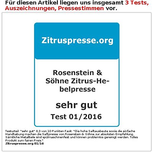 Saftpresse Rosenstein & Söhne Orangenpresse, Hebel-Zitruspresse