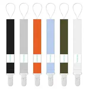 Schnullerkette Yoofoss 6er Pack Baumwolle Baby Schnullerband