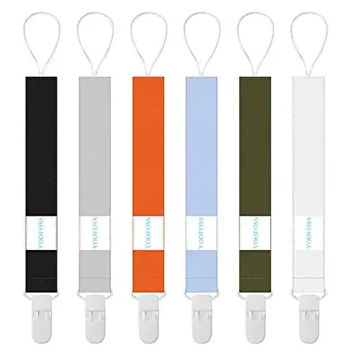 Schnullerkette Yoofoss 6er Pack Baumwolle Baby Schnullerband