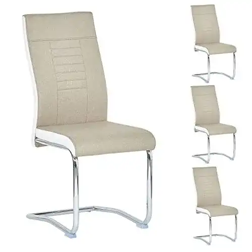 Schwingstuhl CARO-Möbel 4er Set Esszimmerstuhl ALBA, Stoff