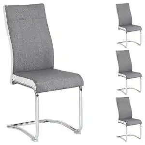 Schwingstuhl CARO-Möbel 4er Set Esszimmerstuhl, Stoffbezug