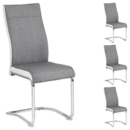 Schwingstuhl CARO-Möbel 4er Set Esszimmerstuhl, Stoffbezug