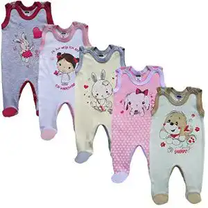 Strampler MEA BABY Unisex Baby mit Aufdruck, 5er Pack
