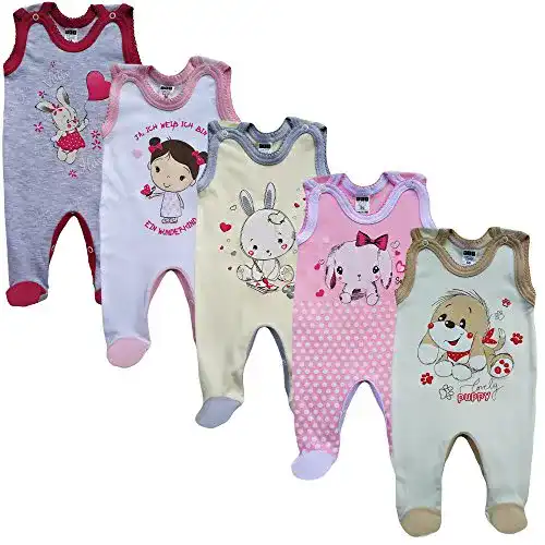 Strampler MEA BABY Unisex Baby mit Aufdruck, 5er Pack