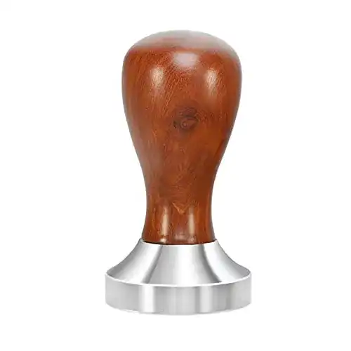 Tamper (58mm) ERWEY, mit braunem Echtholzgriff