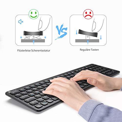 Tastatur iClever 2.4 G Wiederaufladbar Kabellos, QWERTZ