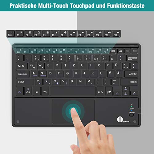 Tastatur mit Touchpad 1 BY ONE Bluethooth, Tablet Tastatur