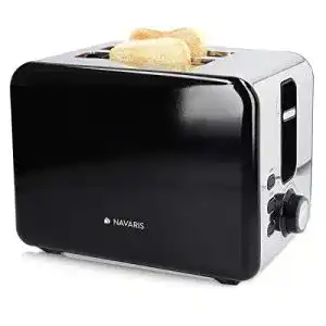 Toaster Navaris Edelstahl Doppelschlitz, 2 extragroße Toast Schlitze