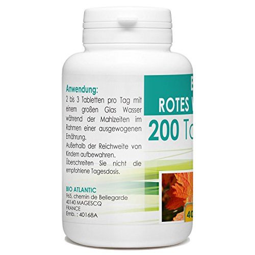 Venen-Tabletten Bio Atlantic Bio Rotes Weinlaub 400mg, 200 Tabl.