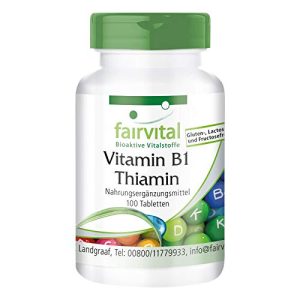 Vitamina B1 fairvital 100 mg, tiamina, DOSIFICACIÓN ALTA, 100 comprimidos