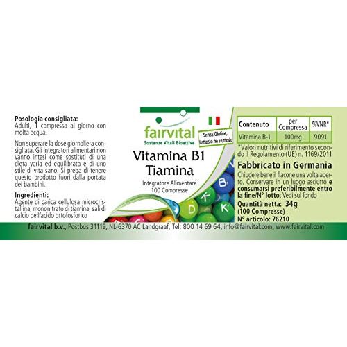 Vitamin B1 fairvital 100mg, Thiamin, HOCHDOSIERT, 100 Tabletten