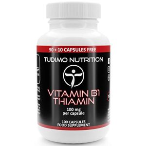 Vitamin B1 TUDIMO Thiamin High Dose 100 mg Capsules, Pack of 100