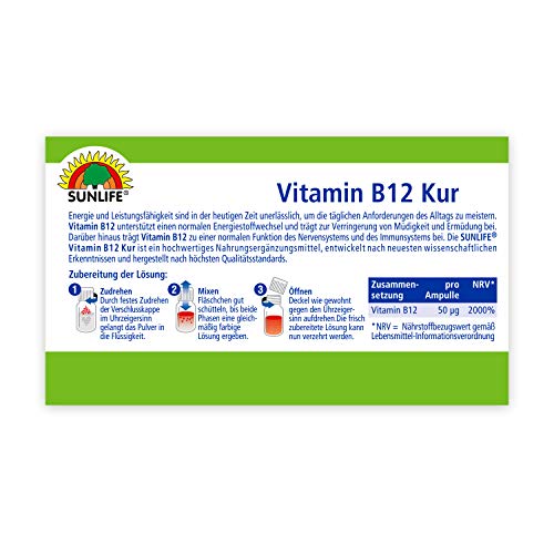 Vitamin-B12-Trinkampullen Sunlife VITAMIN B12 Kur: 10 Ampullen
