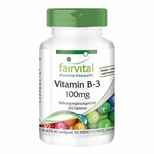 Vitamin B3 fairvital Niacin 100mg, HOCHDOSIERT, 250 Tabletten