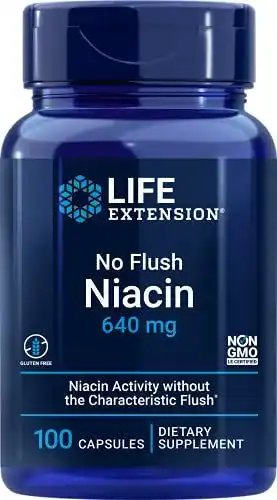 Vitamin B3 Life Extension, No-Flush Niacin, 800 mg, 100 Kapseln