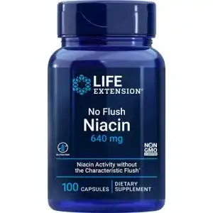 Vitamin B3 Life Extension, No-Flush Niacin, 800 mg, 100 Kapseln