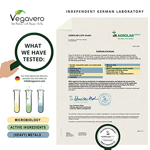 Vitamin B3 Vegavero ® 500 mg pro Kapsel hochdosiert, 180 Kaps.
