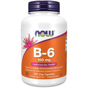 Vitamina B6 Now Foods, 100 mg, 250 capsule, senza glutine, senza soia