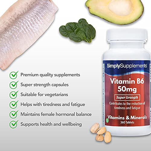 Vitamin B6 Simply Supplements 50mg, 360 Tabletten