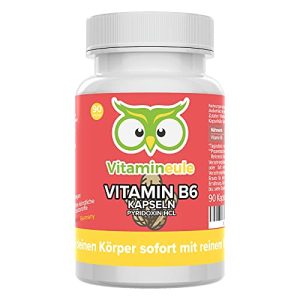 Capsule di gufo di vitamina B6, ad alto dosaggio e vegane, 25 mg