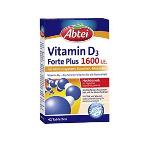 Vitamin D preparations Abtei Vitamin D3 Forte Plus 1600 IU, 42 tabl.