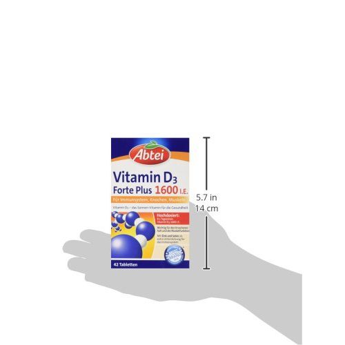 Vitamin-D-Präparate Abtei Vitamin D3 Forte Plus 1600 I.E., 42 Tabl.